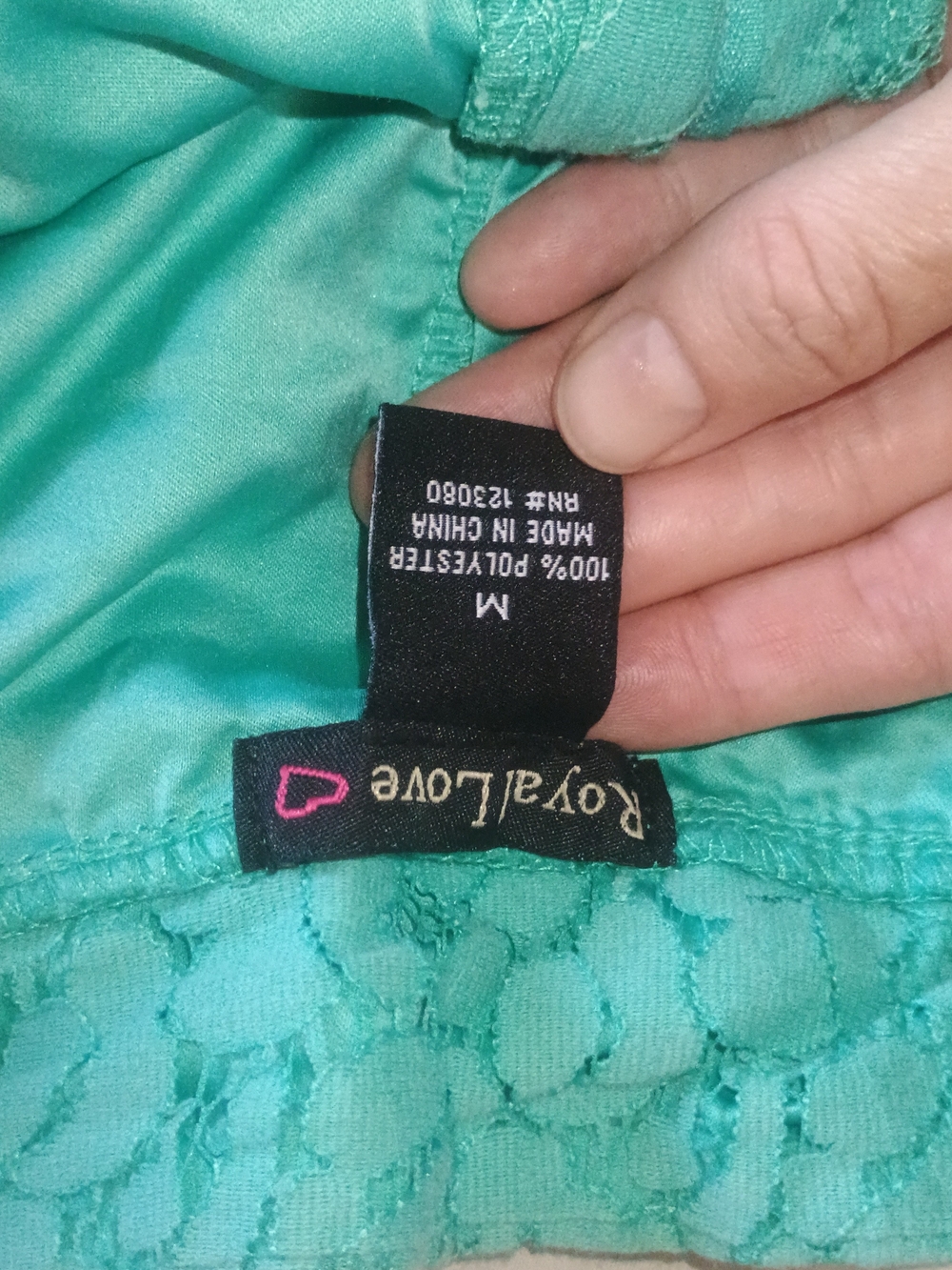 Women’s Lace Overlay Teal Shorts